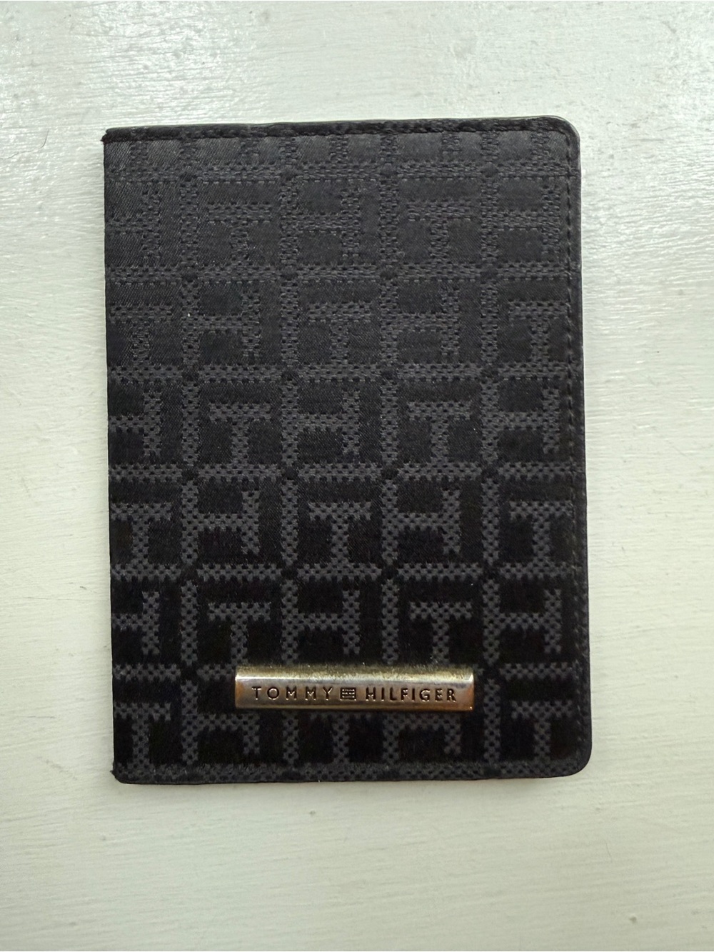 Tommy Hilfiger Passport Cover | Texture Black Logo